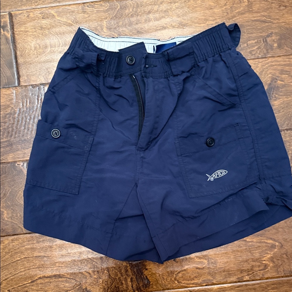 Aftco fishing original shorts size 26 youth navy